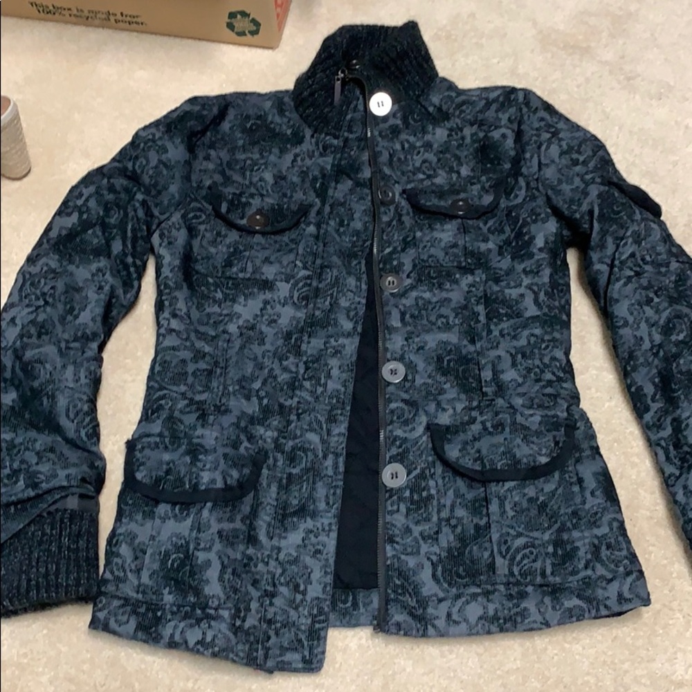 Printed Black and Gray coat